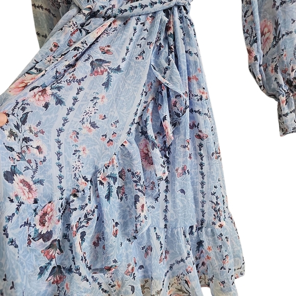 LAUREN CONRAD RUFFLE CHIFFON SHIRT DRESS - Picture 3 of 9